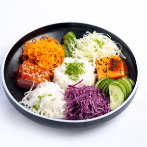 Tuna & Salmon Poke Bowl Salad with Sesame Ginger Dressing (1 Pax)