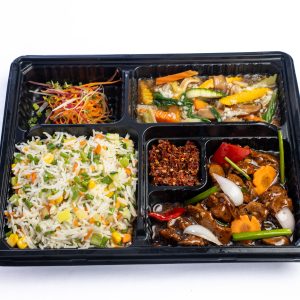 Sliced Beef in Oyster Black Pepper with Vegetable Fried Rice (1 Pax)